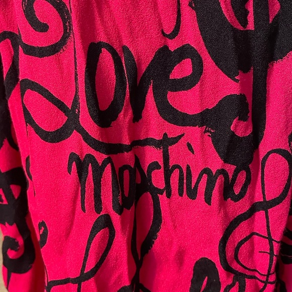 LOVE MOSCHINO Jabot Music Notes Printed Dress, Fuchsia Sz. 10 - Picture 5 of 10
